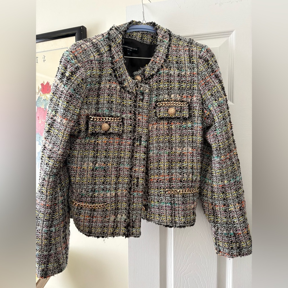 Generation Love Multicolor Tweed Blazer (XL)& Skirt Set (Size 12) - Picture 4 of 7